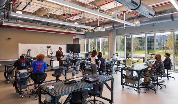 Classroom with students working