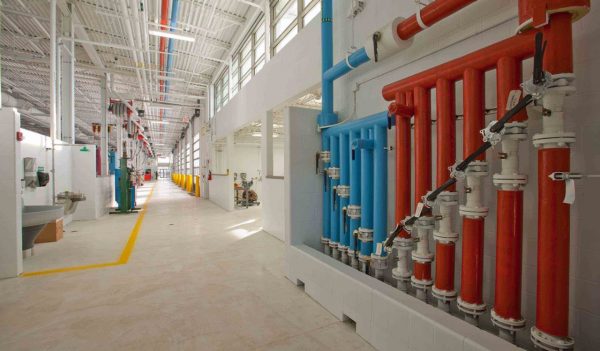 Interior of the mechanical room in the facility.