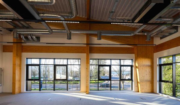 Image of building interior, showing windows and environment outside