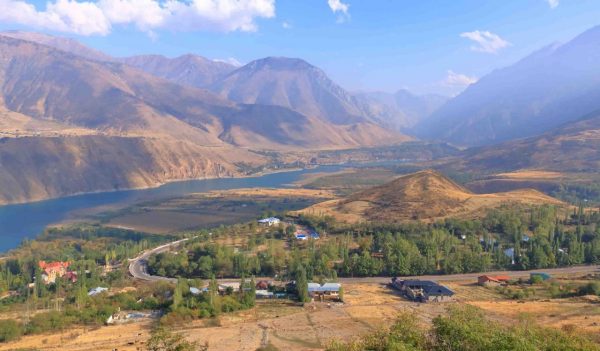 Charvak water reservoir near Tashkent, Uzbekistan