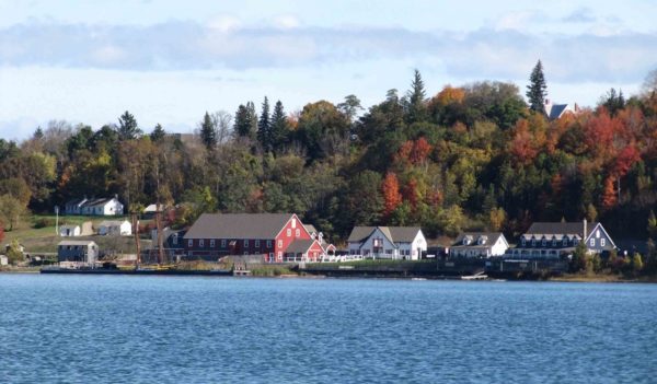 A view of homes on the bay